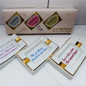 Vintage French Limoges Petite Porcelain Ashtrays (from France)